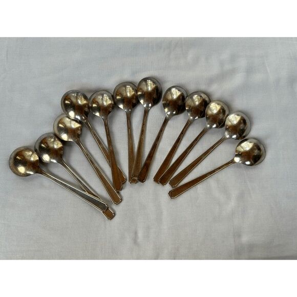 Vintage WM A. Rogers Oneida Silver Soup/Dessert Spoon Lot of 12 - Picture 7 of 8